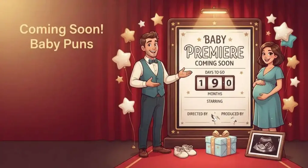 Baby coming soon announcement concept