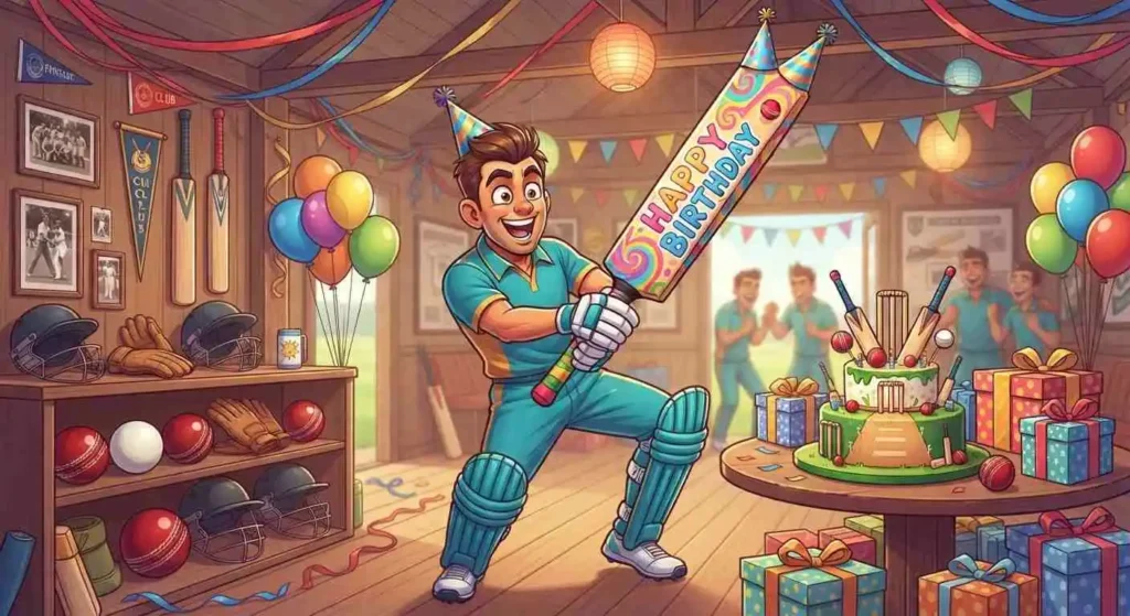 Funny cricket bat birthday