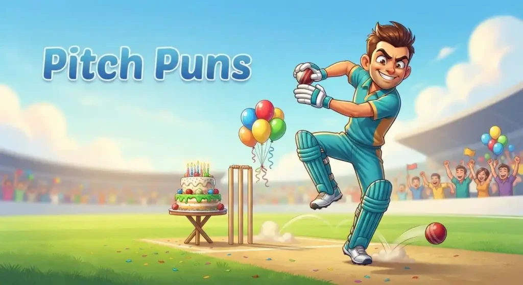 Funny cricket pitch birthday