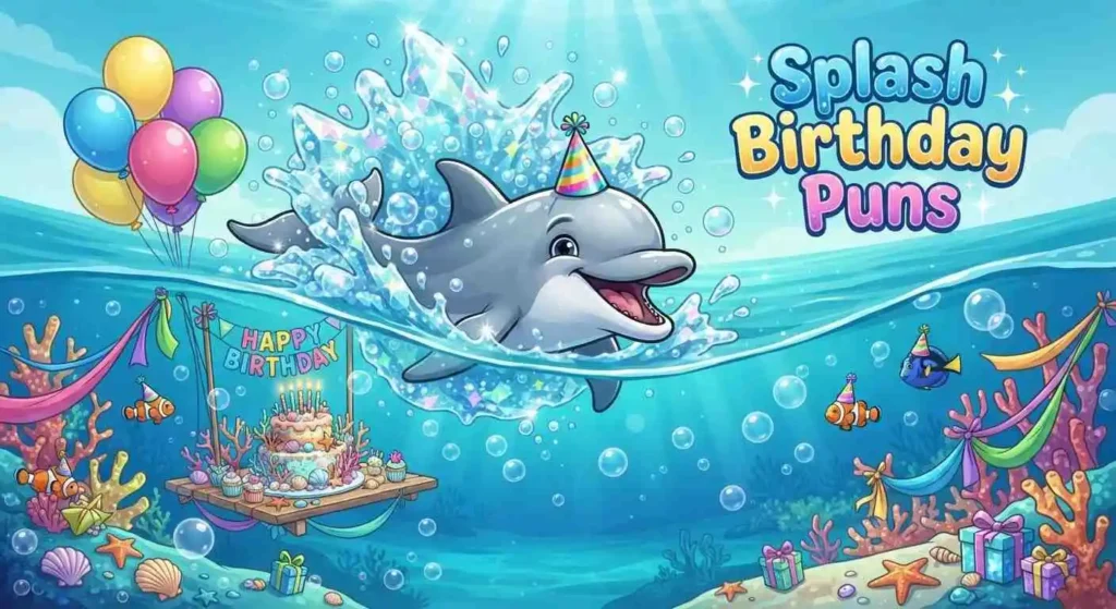 Dolphin splashing at birthday party