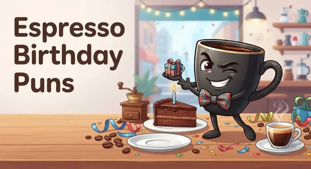 Espresso cup celebrating a birthday