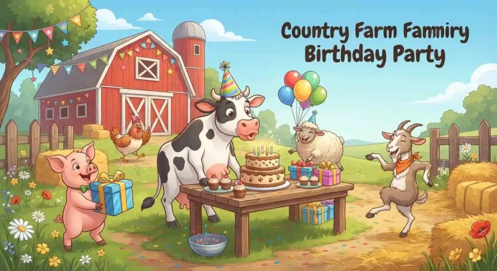 Farm animals birthday celebration