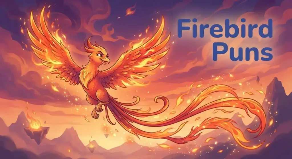 Funny firebird flying