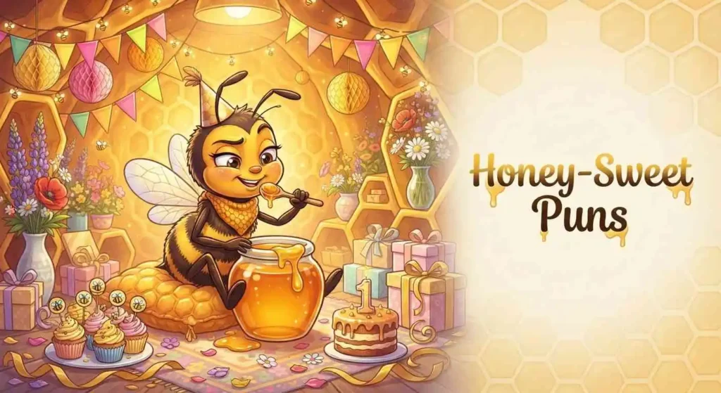 Bee enjoying honey themed birthday party