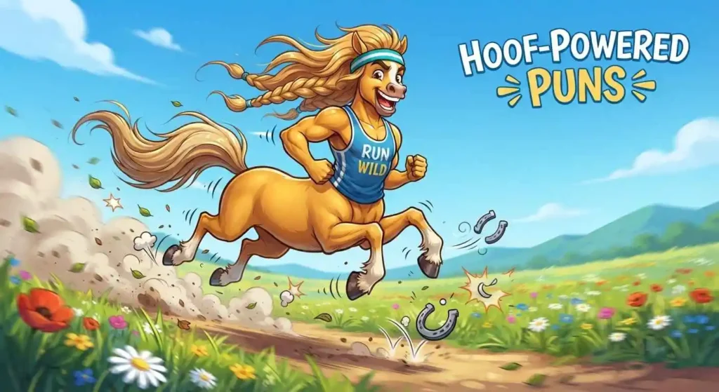 Energetic centaur racing with hooves