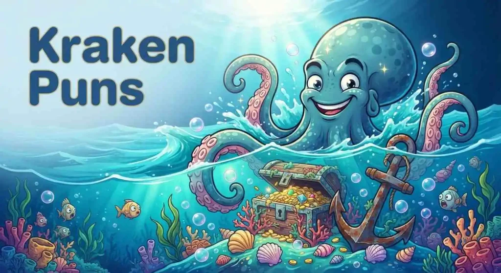 Funny Kraken attacking ship