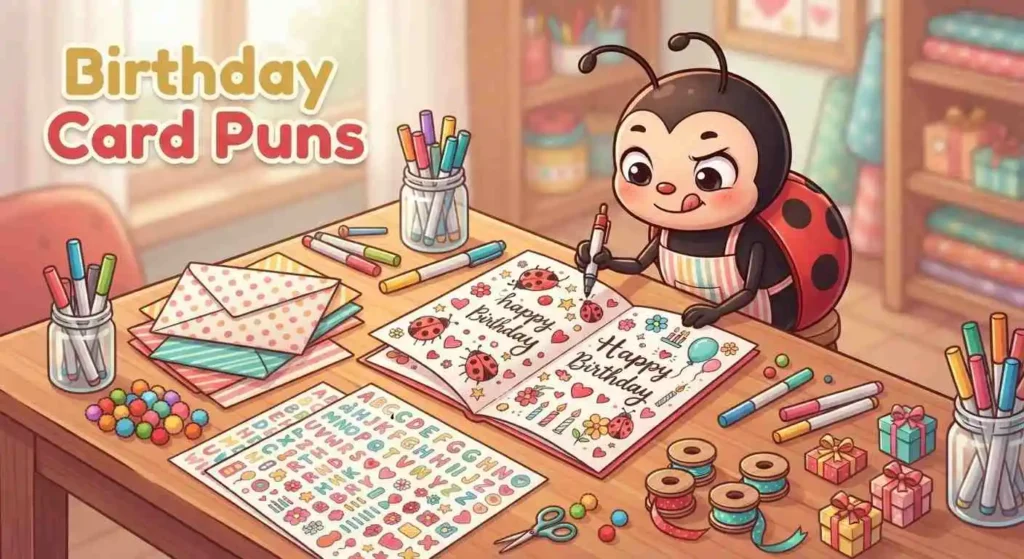 Ladybug birthday card celebration
