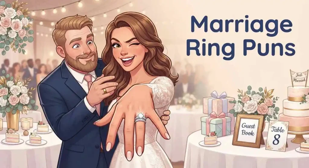 couple showing wedding rings