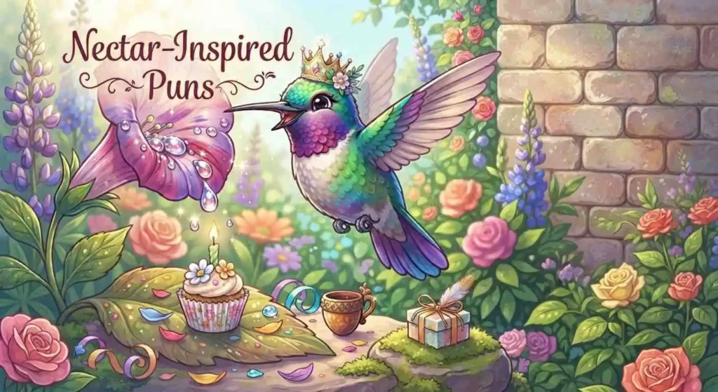 Hummingbird sipping birthday nectar