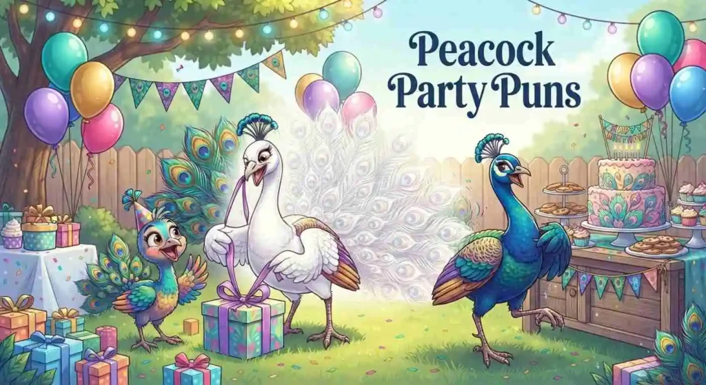 Peacock enjoying a birthday party