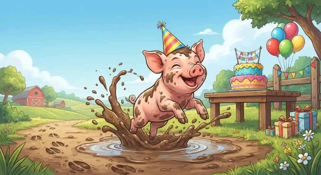 Muddy piglet birthday party