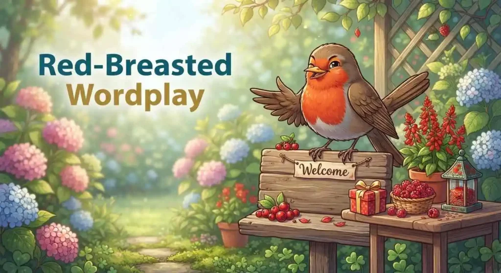 Red breasted robin enjoying birthday celebrationRed breasted robin enjoying birthday celebration