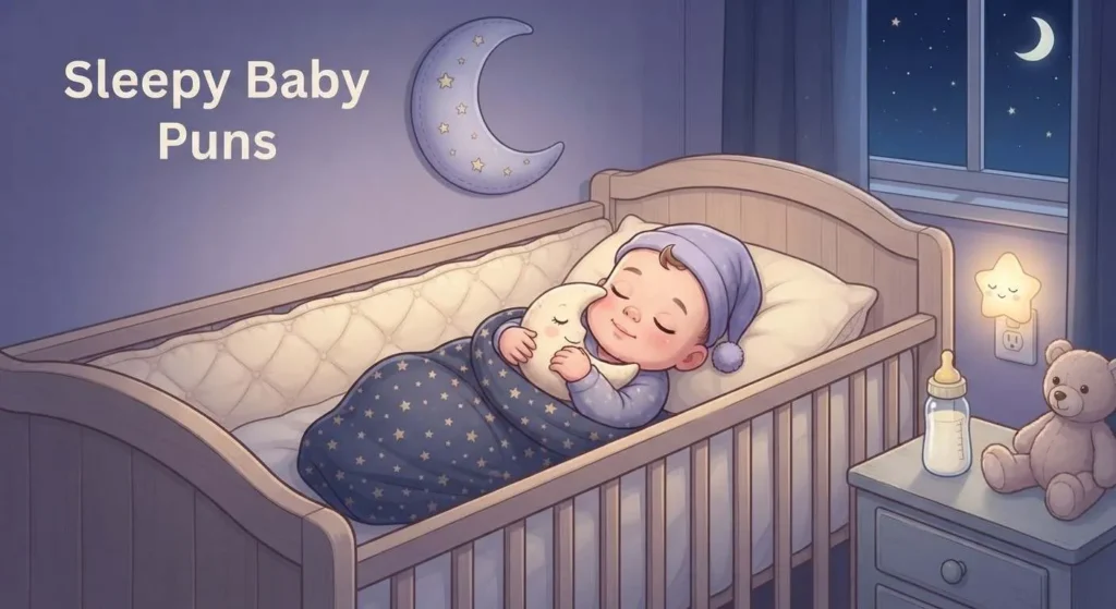 Sleepy baby resting in nursery
