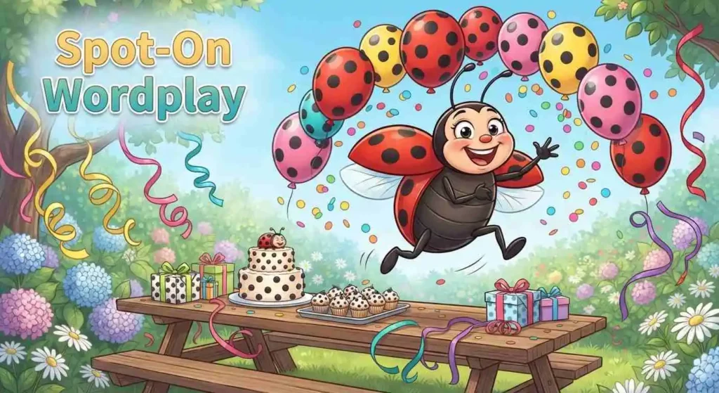 Ladybug celebrating spotty birthday