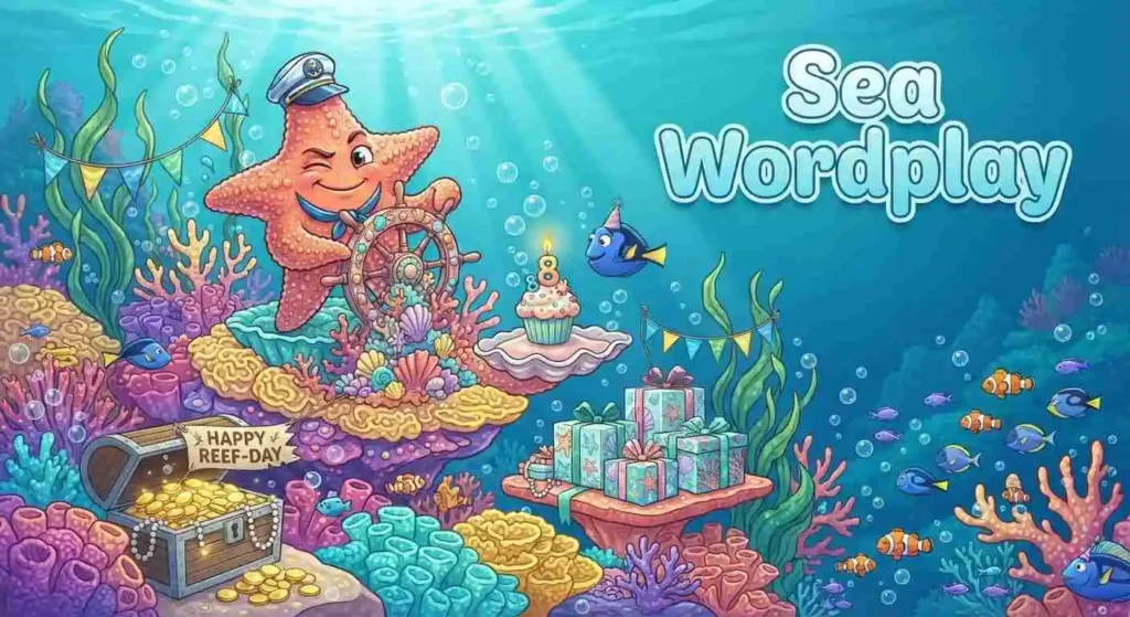 Starfish ocean wordplay scene