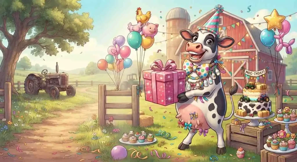 Funny cow birthday celebration