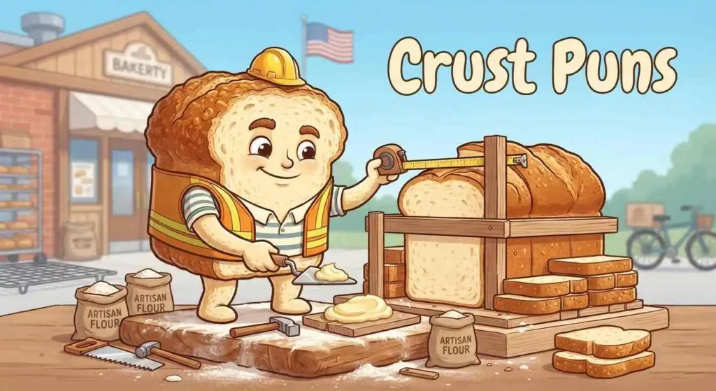 Funny baguette celebrating crispy crust