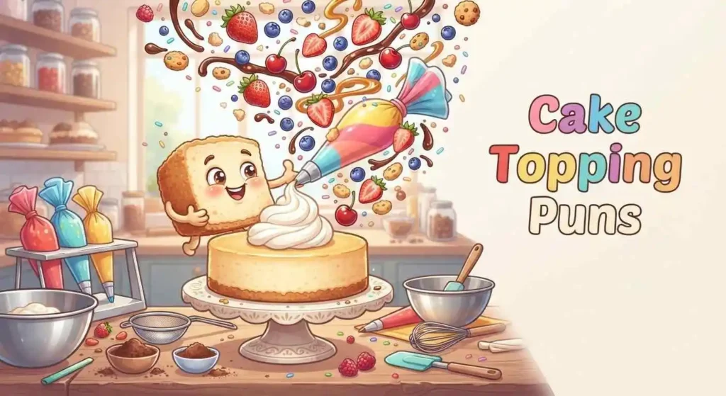Cheesecake covered with funny toppings