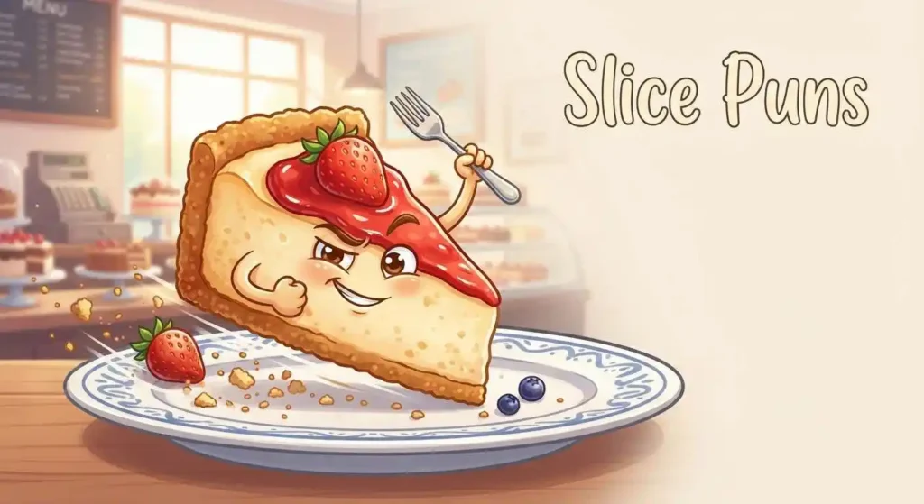 Funny cheesecake slice