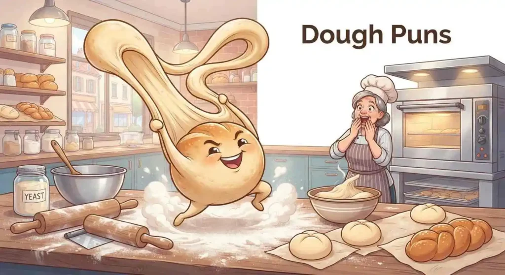 Funny dough in bakery