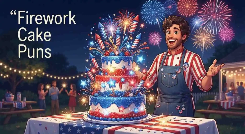Firework cake with colorful frosting