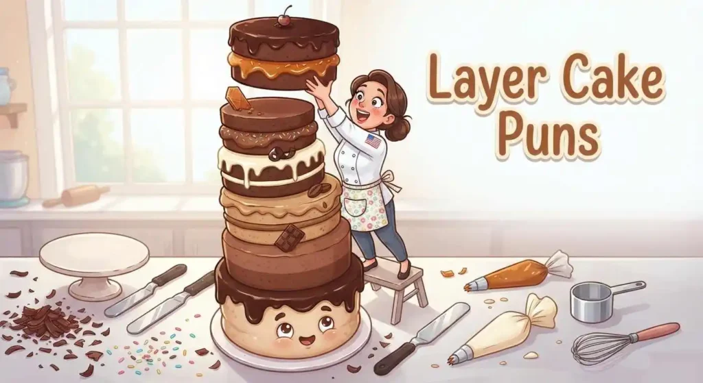 Funny layered chocolate cake