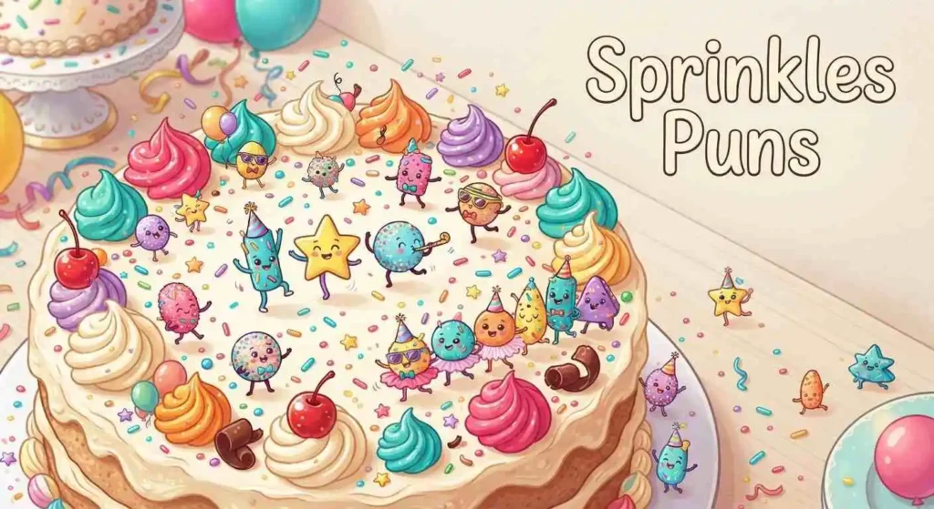 Colorful sprinkles on birthday cake