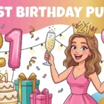 Birthday girl celebrating twenty one