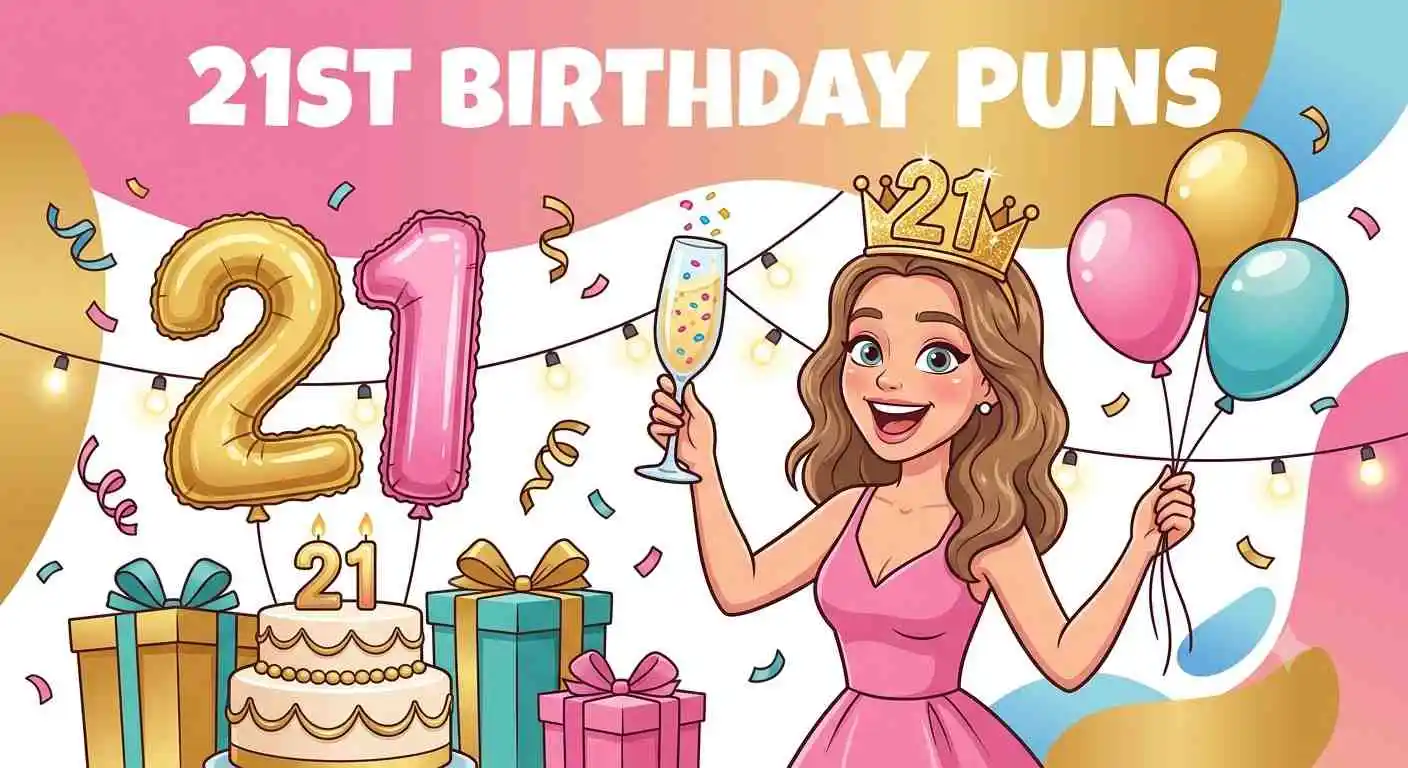 Birthday girl celebrating twenty one