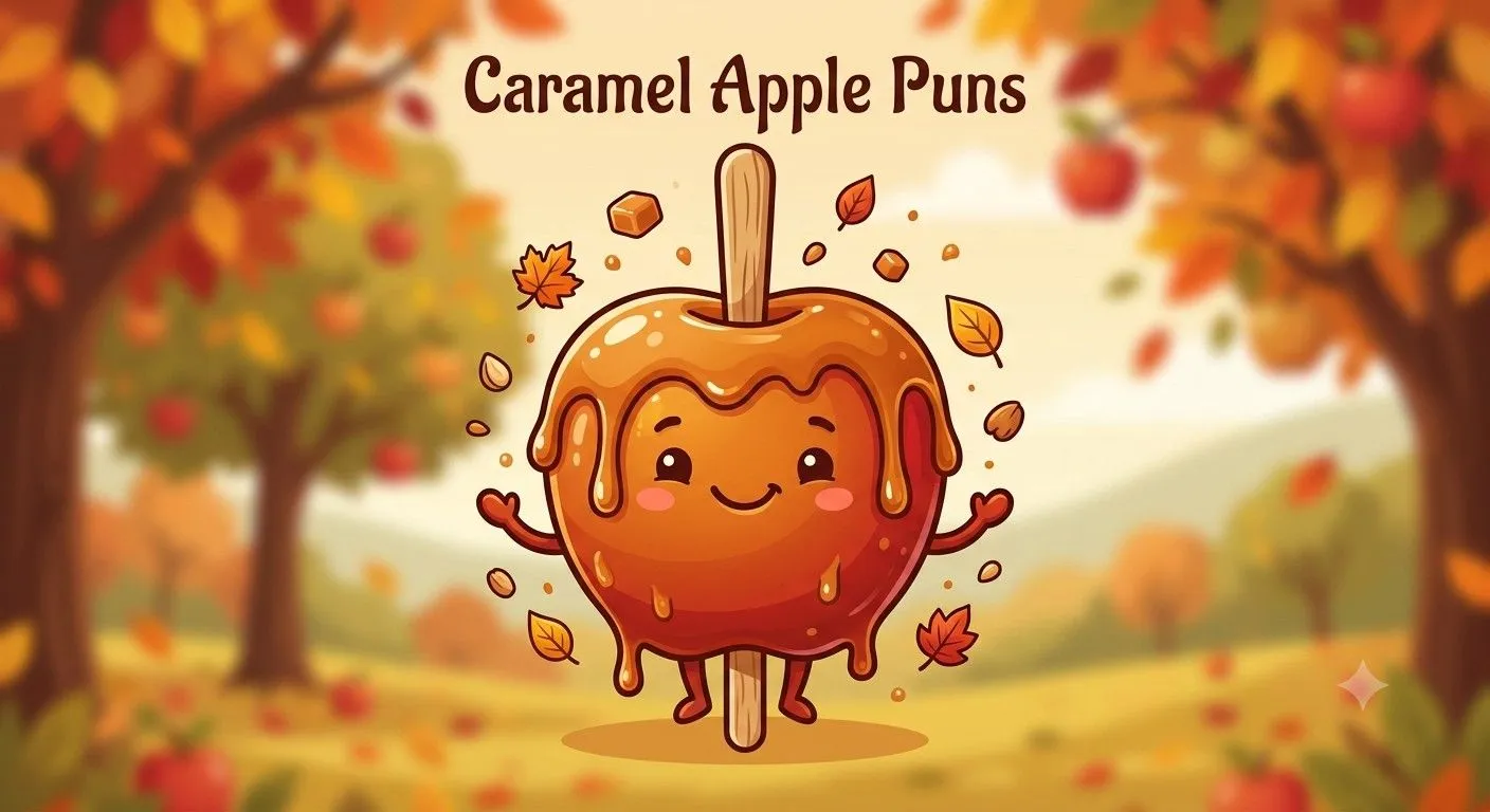 Smiling caramel apple