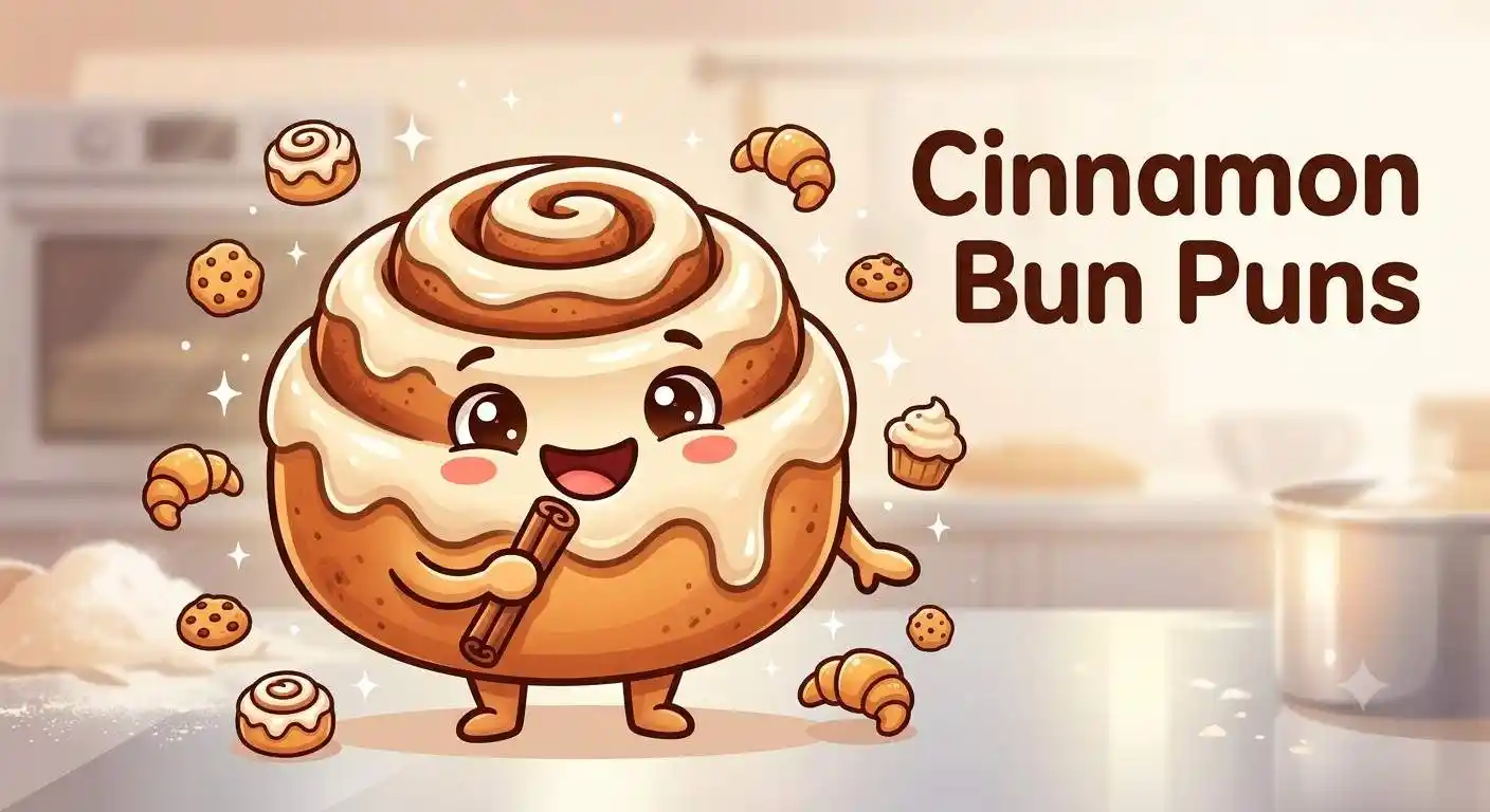 Cute smiling cinnamon bun character