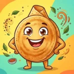Funny cartoon dosa characters laughing together