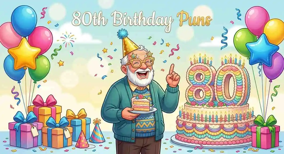Elderly man celebrating 80th birthday