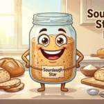 Happy sourdough starter baking bread.
