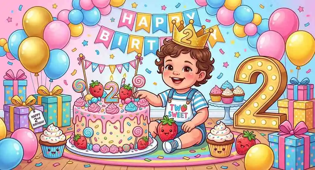 Cute celebrating second birthday