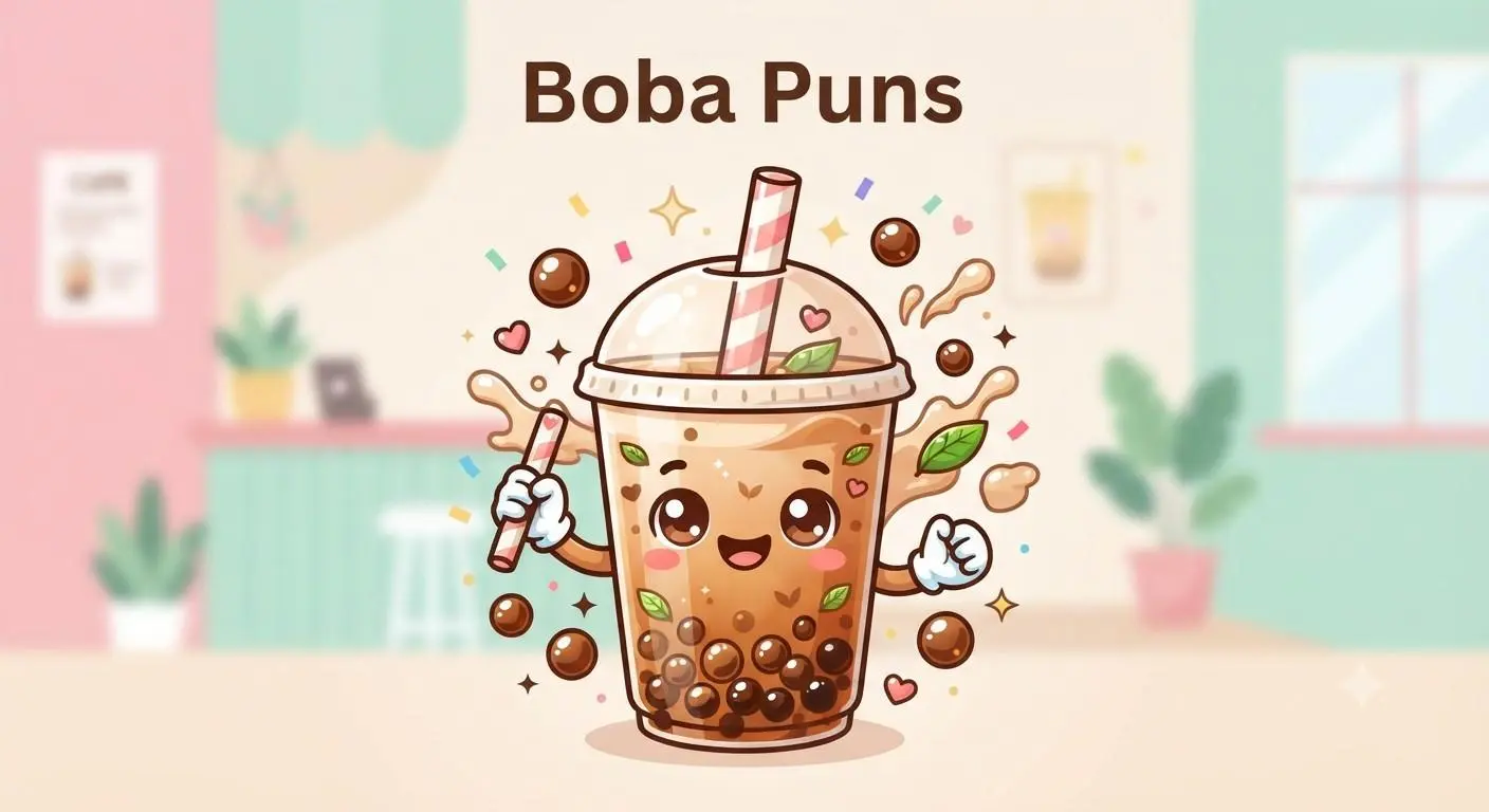 Cute smiling boba tea