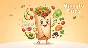 Funny smiling burrito character