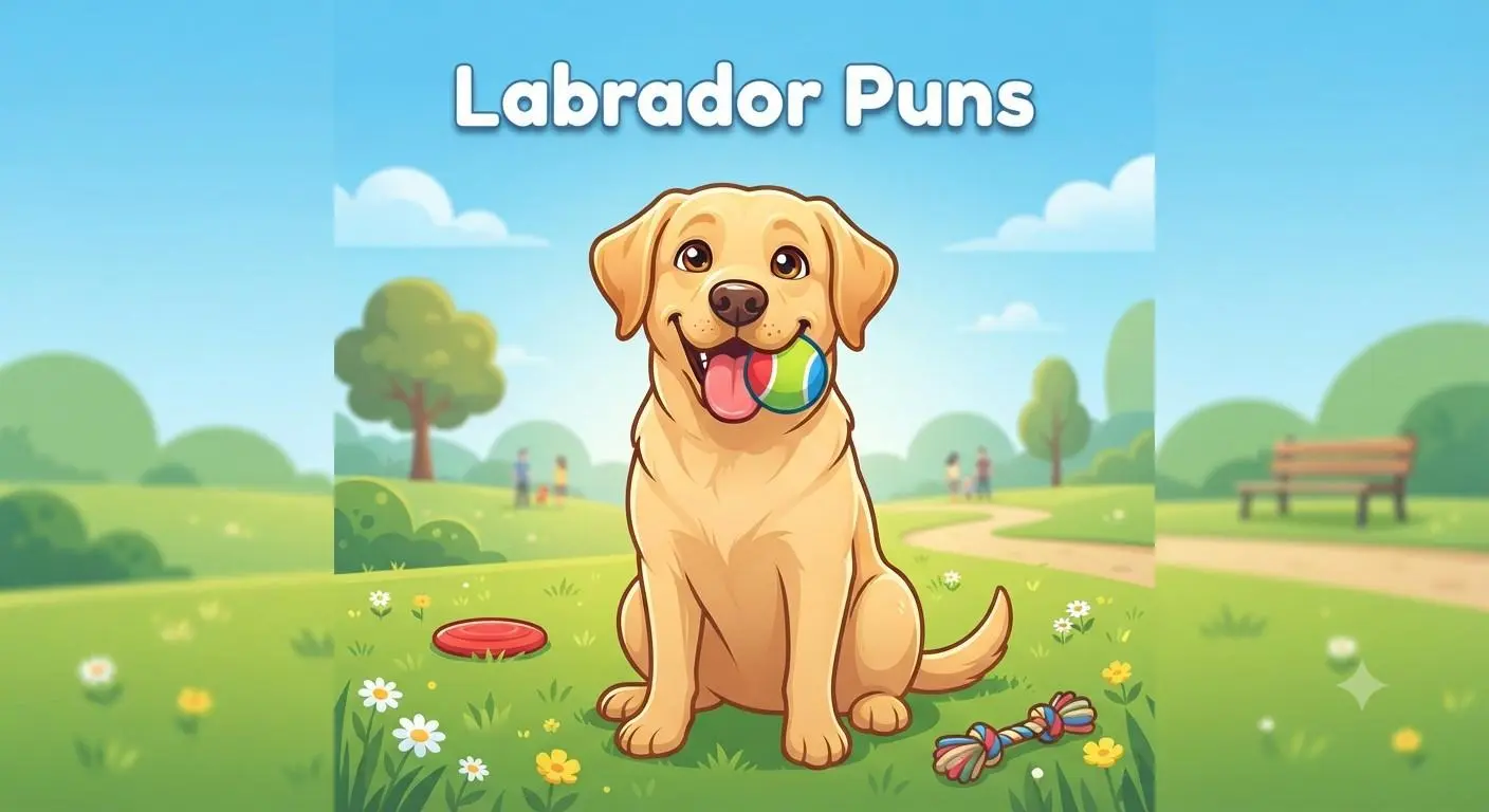 Funny Labrador dog illustration