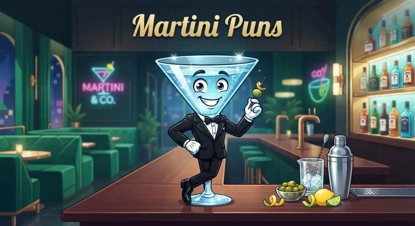 Funny smiling martini glass