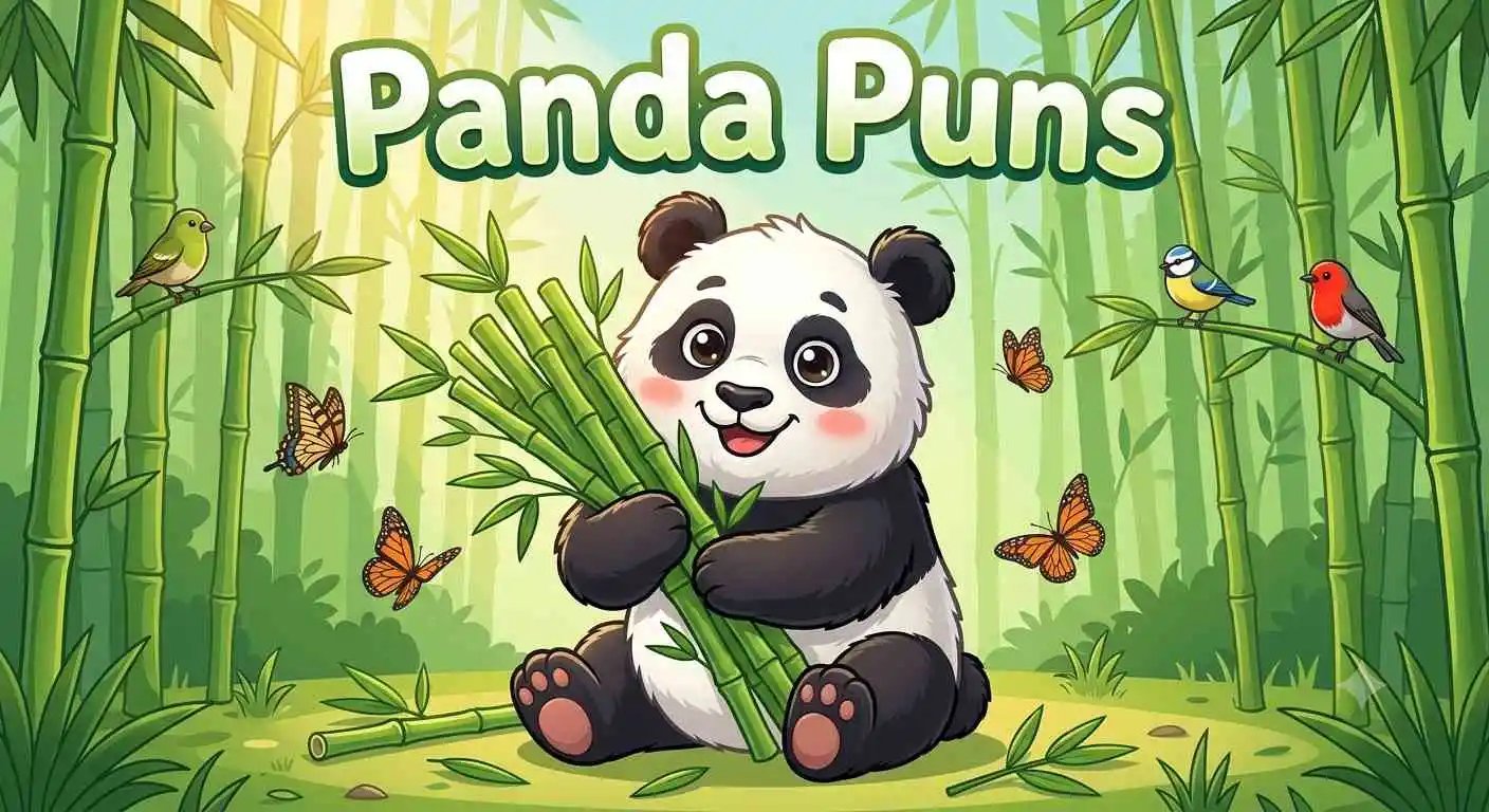 Cute panda holding bamboo
