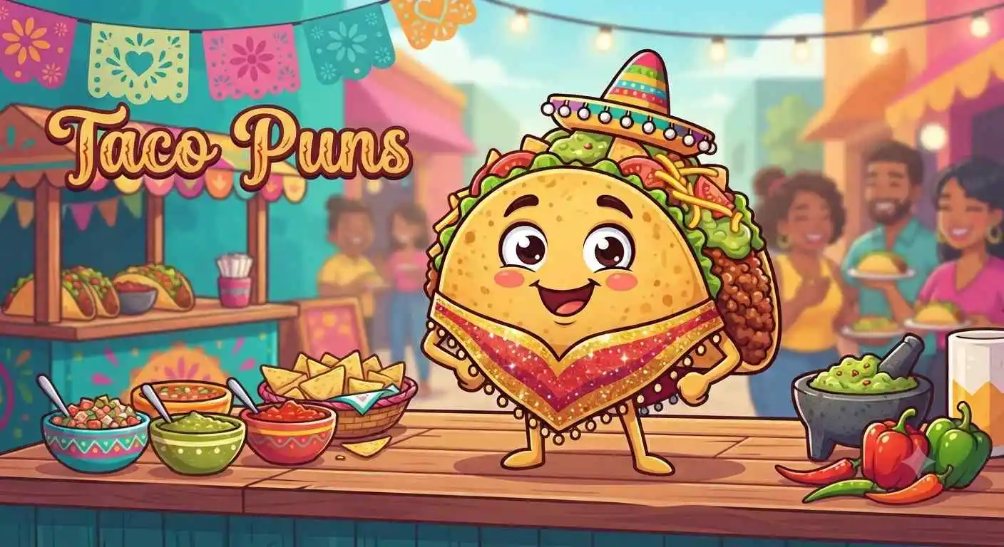 Funny taco with colorful toppings
