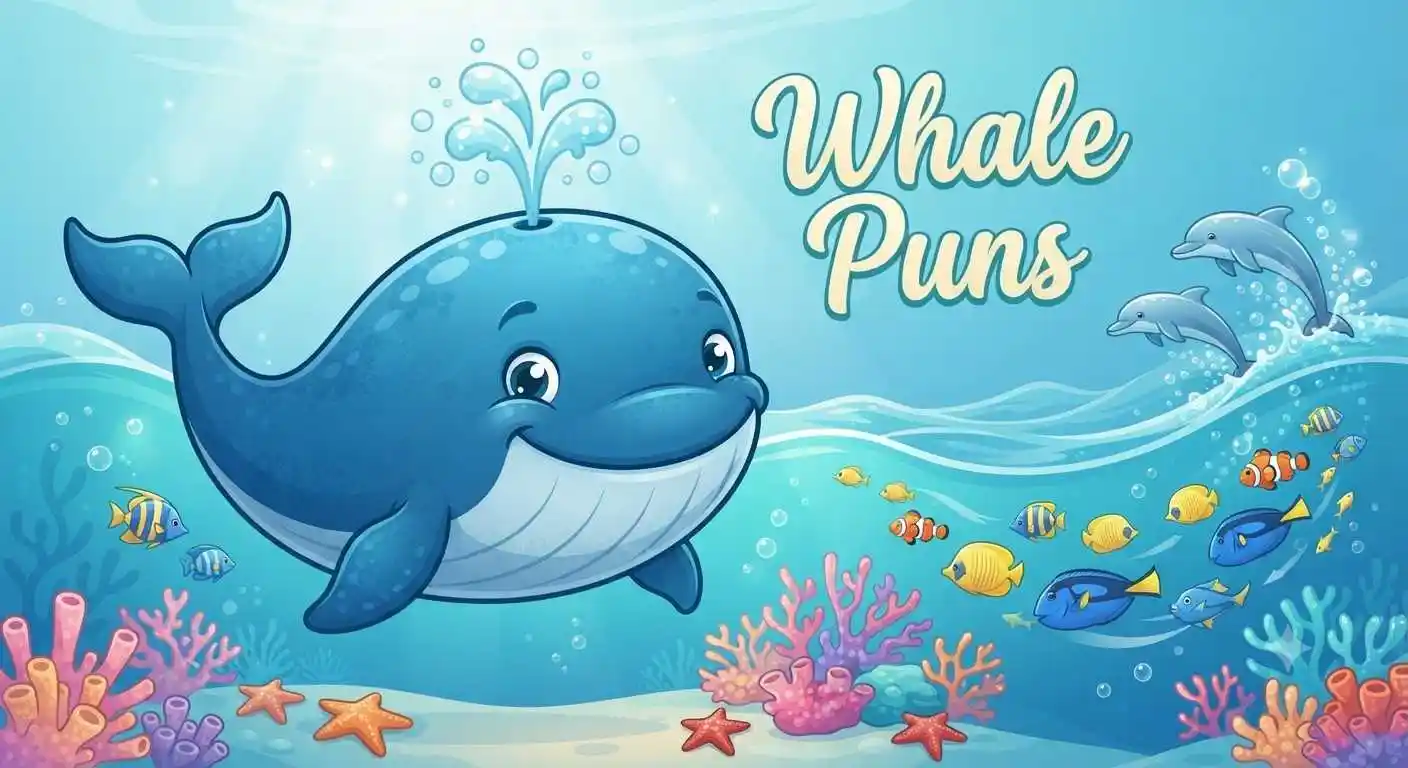 Cute whales smiling together
