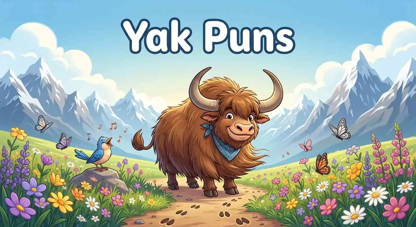 Smiling yak making jokes