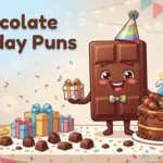 Chocolate birthday puns party illustration