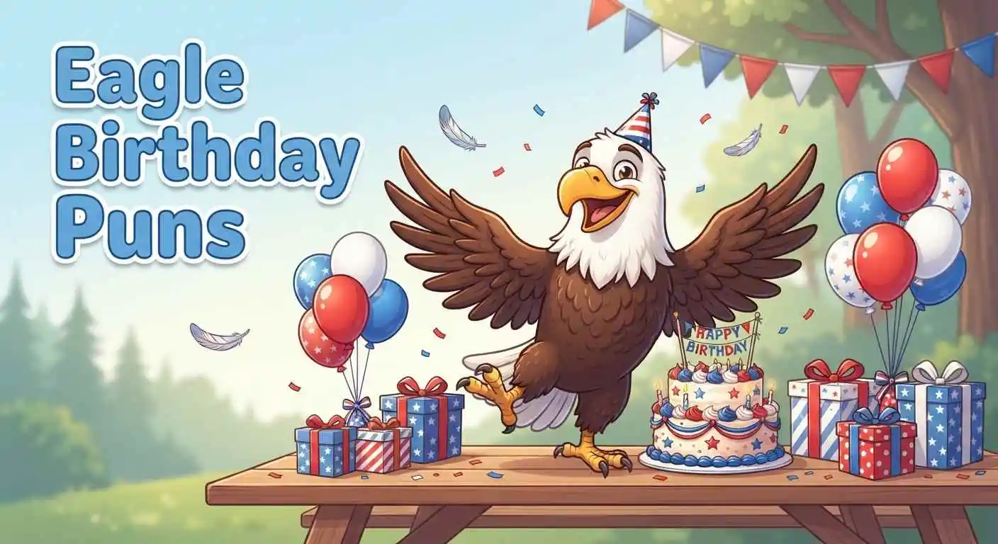 Funny eagle birthday celebration
