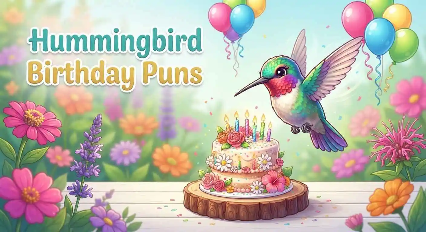 Cute hummingbird birthday celebration