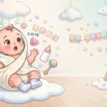 Cute newborn baby pun illustration