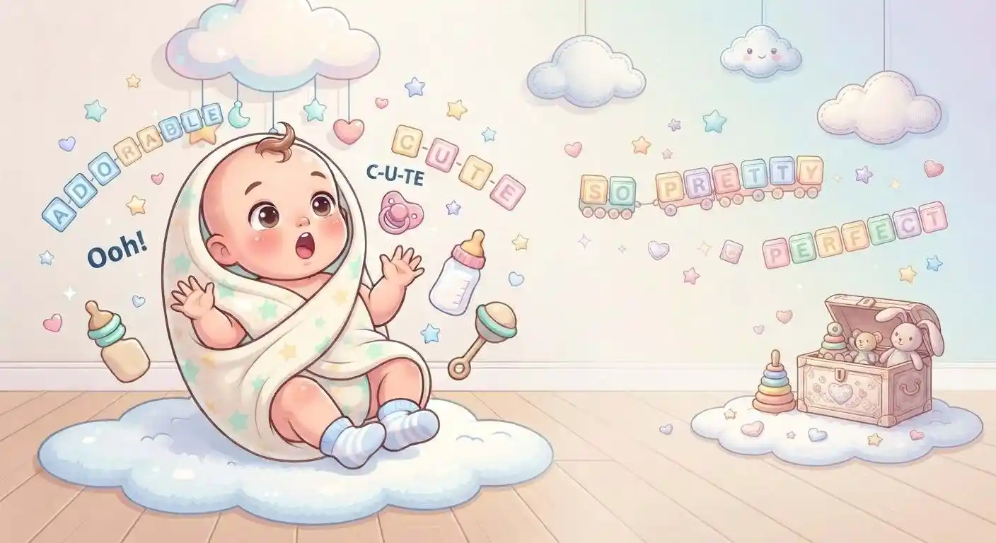 Cute newborn baby pun illustration