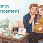 Cute pregnancy announcement with baby bump