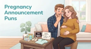 Cute pregnancy announcement with baby bump